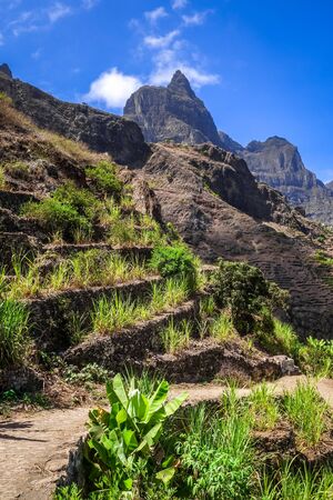 Paul Valley landscape in Santo Antao island, Cape Verde, Africaの写真素材