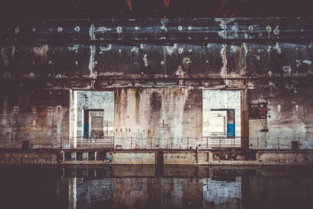 Bordeaux, France - Bordeaux/France - April 18, 2018 : Betasom submarine base bunker.のeditorial素材