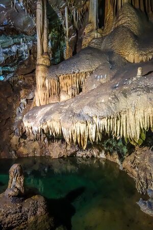 Stalagtites in Su Mannau cave, Sardinia, Italyの写真素材