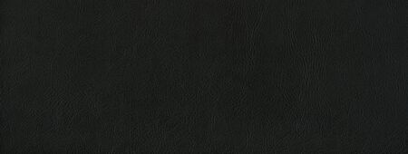 Black leather texture background. Natural material banner.の写真素材