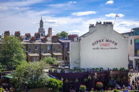 London/UK - June 3, 2017 - Gipsy Moth restaurant and Greewitch viewのeditorial素材