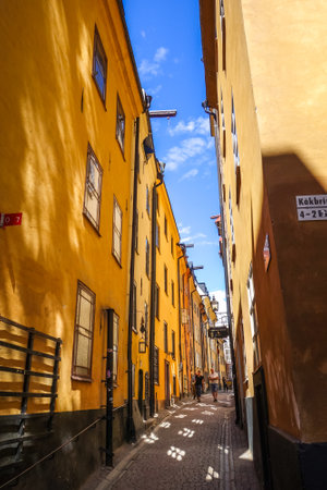 Stockholm/Sweden - July 29, 2017 - Gamla Stan old streetのeditorial素材