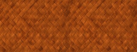 Woven light bamboo mat texture background bannerの写真素材
