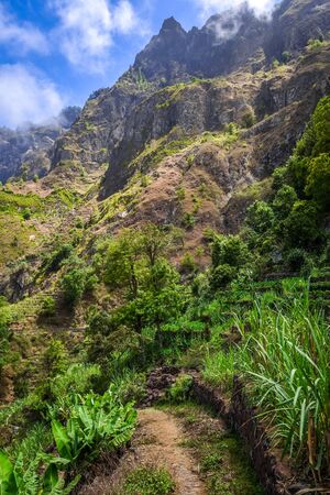 Paul Valley landscape in Santo Antao island, Cape Verde, Africaの写真素材