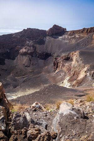 Pico do Fogo volcano crater in Cha das Caldeiras, Cape Verde, Africaの写真素材