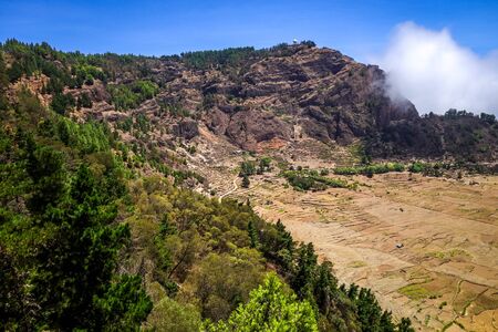 Cova de Paul votano crater in Santo Antao island, Cape Verde, Africaの写真素材