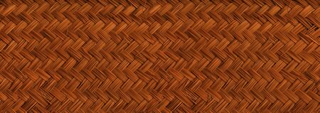 Woven light bamboo mat texture background bannerの写真素材