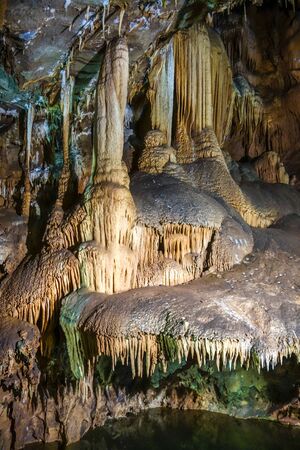 Stalagtites in Su Mannau cave, Sardinia, Italyの写真素材