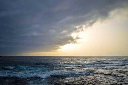 Ocean view at sunset in Santo Antao island, Cape Verde, Africaの写真素材