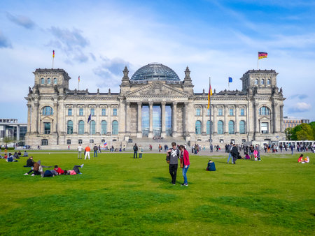 Berlin/Germany - April 20, 2014 : Bundestag parliament building landmarkのeditorial素材