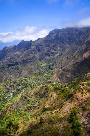 Paul Valley landscape in Santo Antao island, Cape Verde, Africaの写真素材