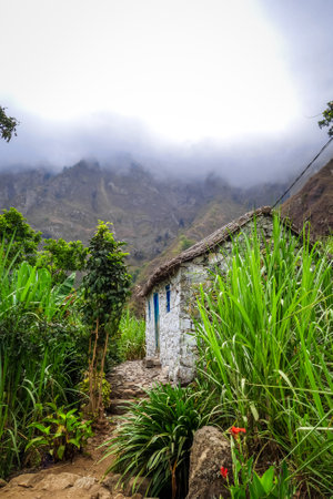 Santo Antao/Cape Verde - August 17, 2018 - Traditional houses in Paul Valley, Cape Verde Islands, Africaのeditorial素材