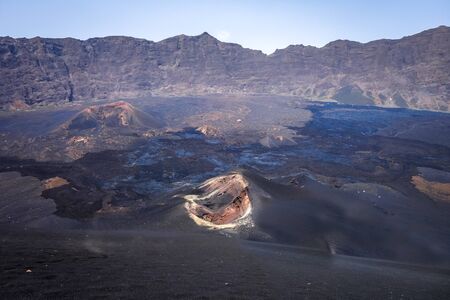 Cha das Caldeiras view from Pico do Fogo in Cape Verde, Africaの写真素材