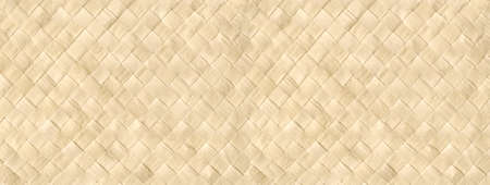 Woven light bamboo mat texture background banner