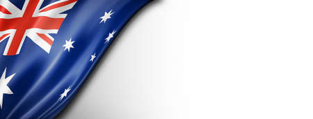 Australia flag isolated on white. Horizontal panoramic banner.の写真素材