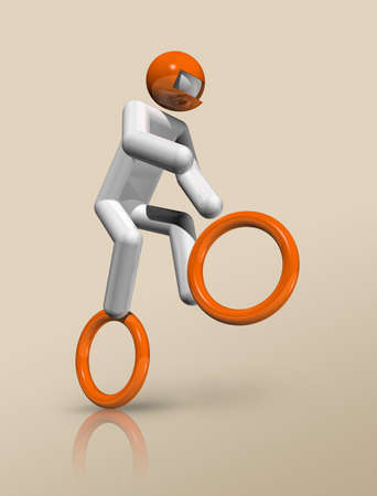 three dimensional cycling BMX symbolの写真素材
