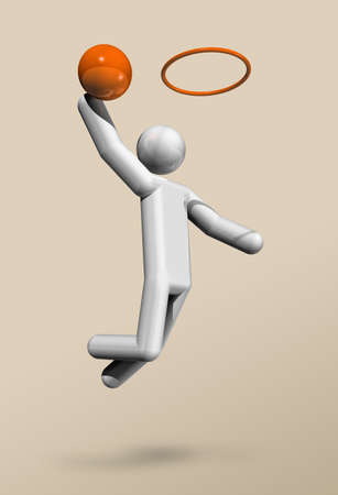 three dimensional basketball symbolの写真素材