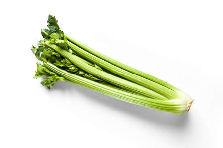 Celery branch bunch isolated on white background. Top viewの写真素材