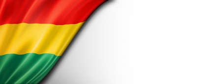 Bolivia flag isolated on white. Horizontal panoramic banner.の写真素材