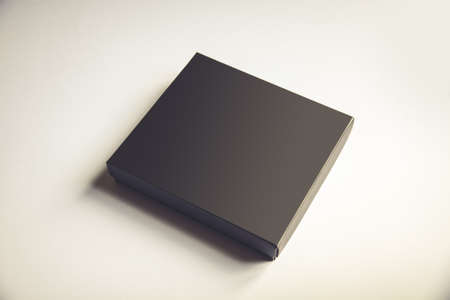 Black luxury gift box on a white background