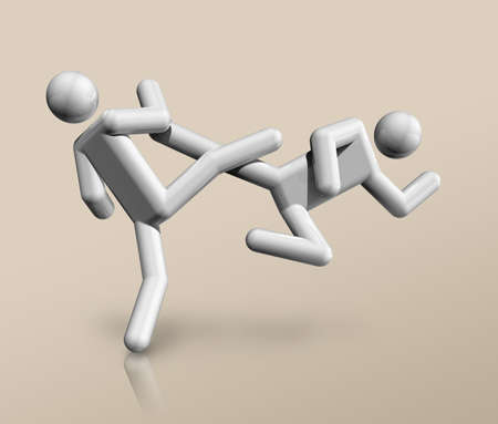 three dimensional taekwondo symbolの写真素材