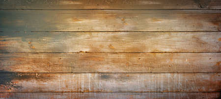 Old grunge wood plank background. Horizontal banner textureの写真素材