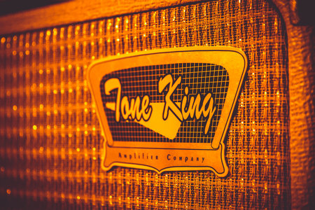 Paris - France -December 1, 2020 : Tone King electric guitar amplifier close-up view