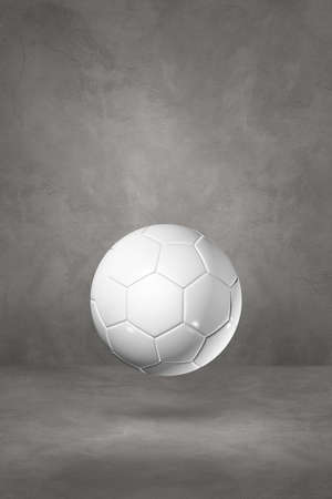 White soccer ball isolated on a concrete studio background. 3D illustrationの写真素材