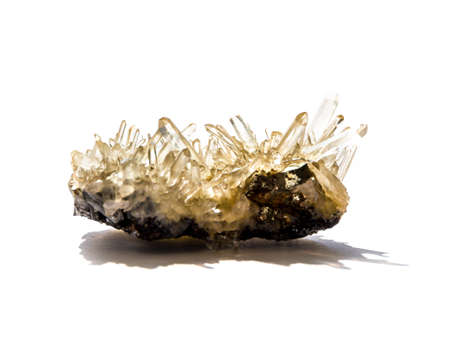 Quartz gemstone isolated on a white background