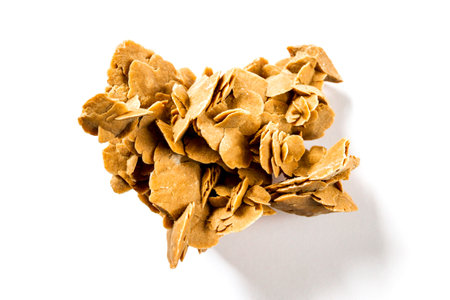 Desert rose crystal isolated on white background. Closeup view