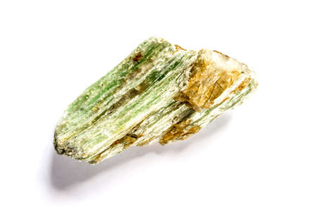 Green quartz gemstone isolated on a white backgroundの写真素材