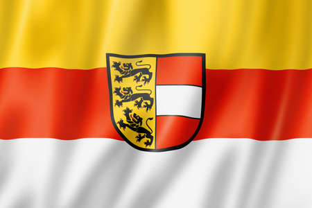 Carinthia Land flag, Austria waving banner collection. 3D illustrationの写真素材