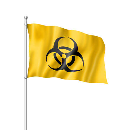 Biohazard flag, three dimensional render,  isolated on whiteの写真素材