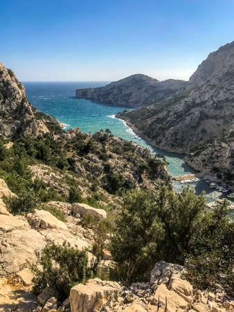 Calanques seascape and mountains, creeks of marseille, France