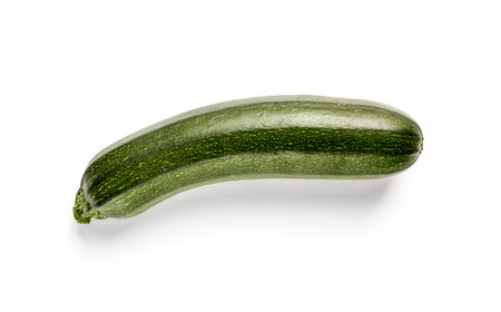 Fresh organic zucchini isolated on a white backgroundの写真素材