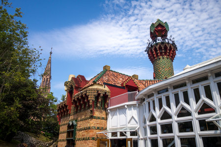 Comillas - Spain - July 16, 2022 : Caprice of Gaudi buildingのeditorial素材