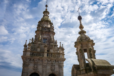 Santiago de Compostela Cathedral, Galicia, Spain. View from the roofの写真素材