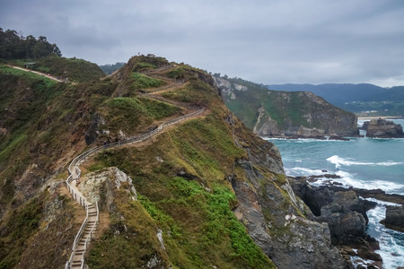 Punta socastro, also called punta fucino do porco. Cliffs and Atlantic ocean view, Galicia, Spainの写真素材