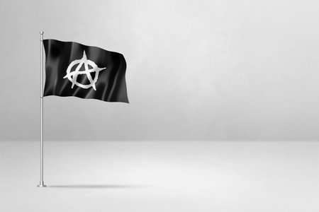 Anarchy flag, 3D illustration, isolated on whiteの写真素材
