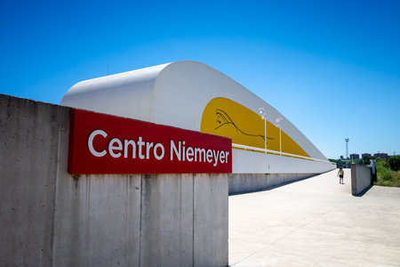 Aviles - Spain - July 10, 2022 : Oscar Niemeyer International Cultural Centreのeditorial素材