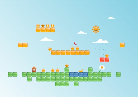  illustration of game worldのイラスト素材