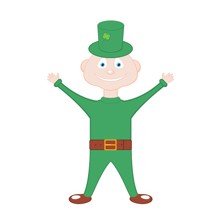 Vector illustration of funny leprechaun on St Patrick's Dayのイラスト素材