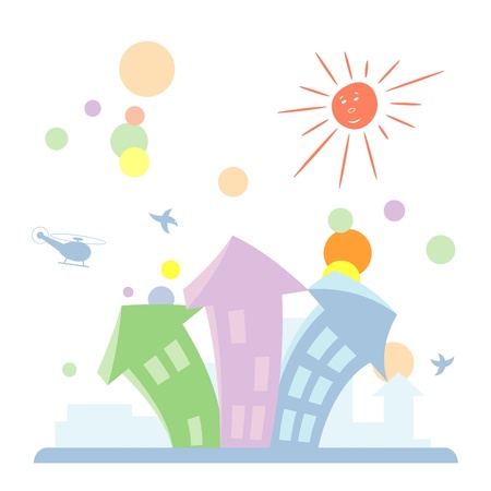 Vector illustration of cartoon toy townのイラスト素材