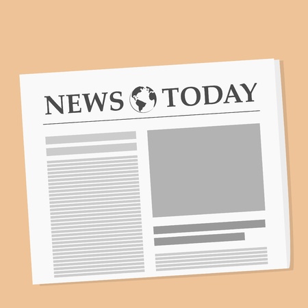 Vector illustration of daily newspaper on the tableのイラスト素材