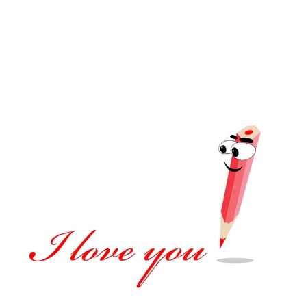 Vector illustration of cartoon boy crayon in loveのイラスト素材