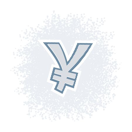 Vector illustration of money yen icon in retro styleのイラスト素材