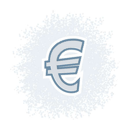 Vector illustration of money euro icon in retro styleのイラスト素材