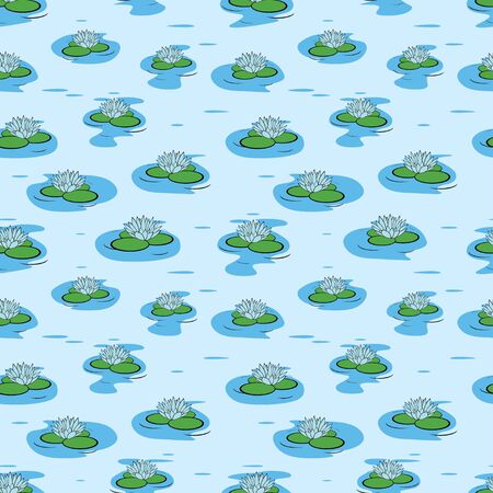 Seamless texture of water lily flowers  のイラスト素材