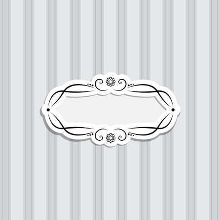 Striped background with classic frameのイラスト素材