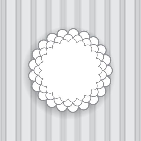 Striped background with round frameのイラスト素材
